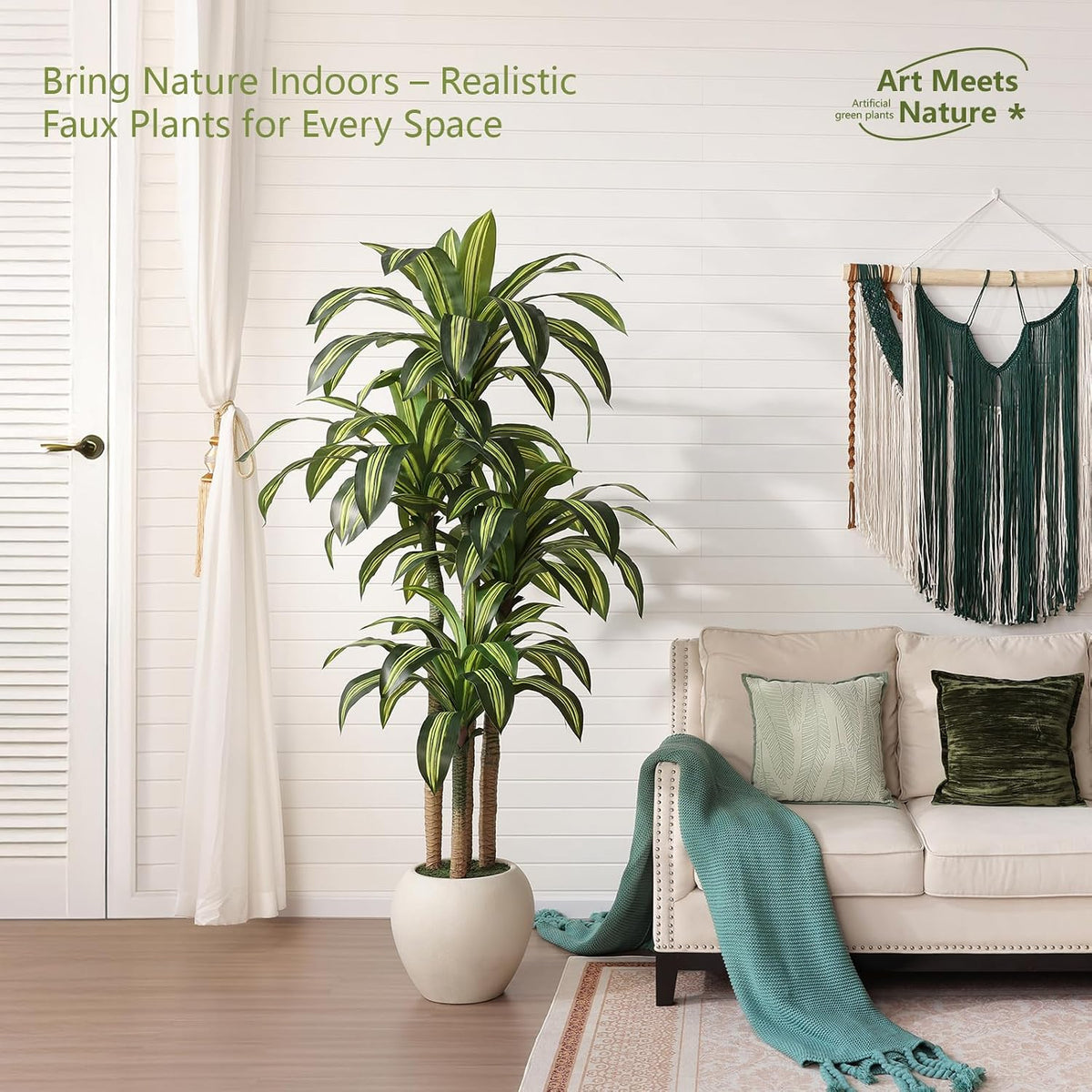 8ft Dracaena Artificial Plant Indoor with Planter