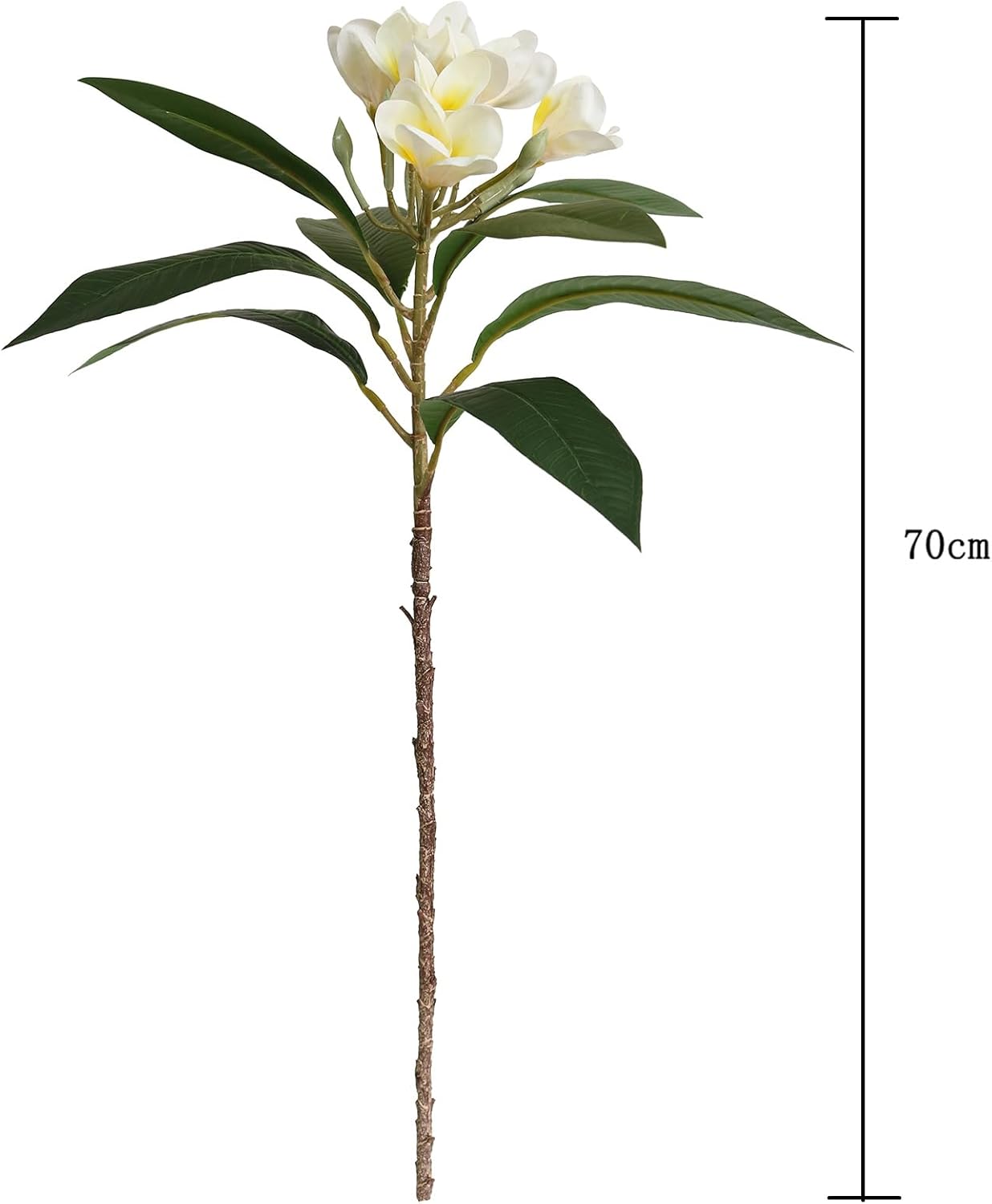 2PCS Artificial Plumeria Frangipani Flower Long Stem Real Touch Lifelike for Wedding Home Party Autumn Flowers Decoration (70CM, Beige)