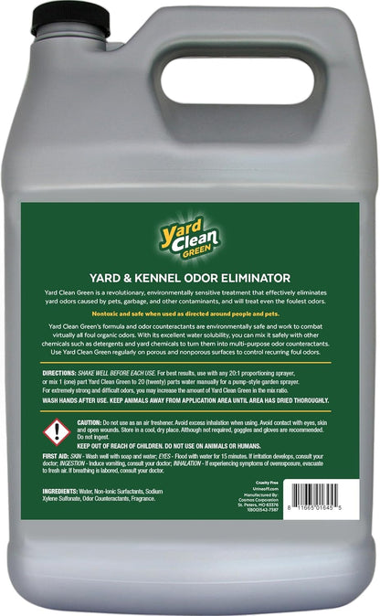 Yard Clean Green Yard and Kennel Odor Eliminator | Cat & Dog Odor Eliminator | Earth Friendly (1 Gallon)