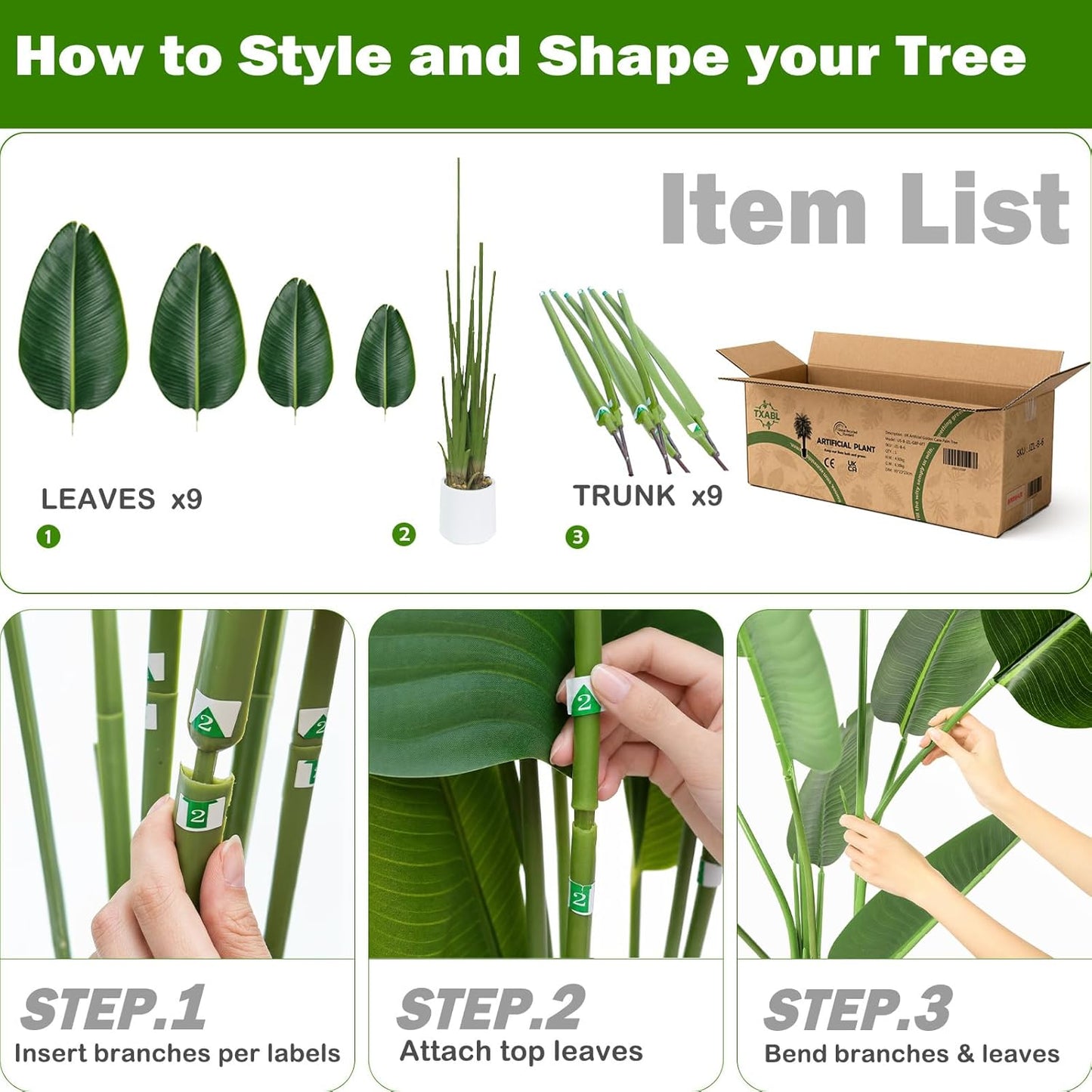 Bird of Paradise Artificial Tree, 6Ft Tall Faux Plant, Fake Banana Leaf Plant Indoor, Faux Palm Tree Faux Floor Plants Tropical Tree in Pot, Present for Friend Housewarming Decor