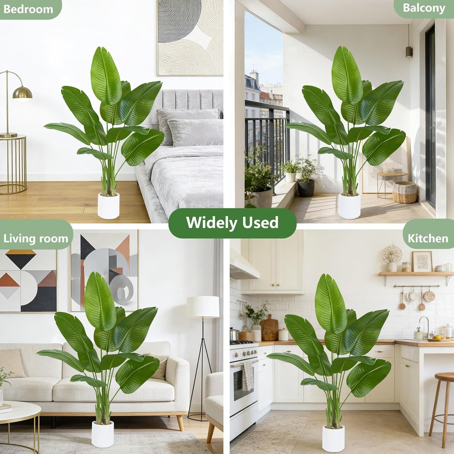 Bird of Paradise Artificial Tree, 6Ft Tall Faux Plant, Fake Banana Leaf Plant Indoor, Faux Palm Tree Faux Floor Plants Tropical Tree in Pot, Present for Friend Housewarming Decor
