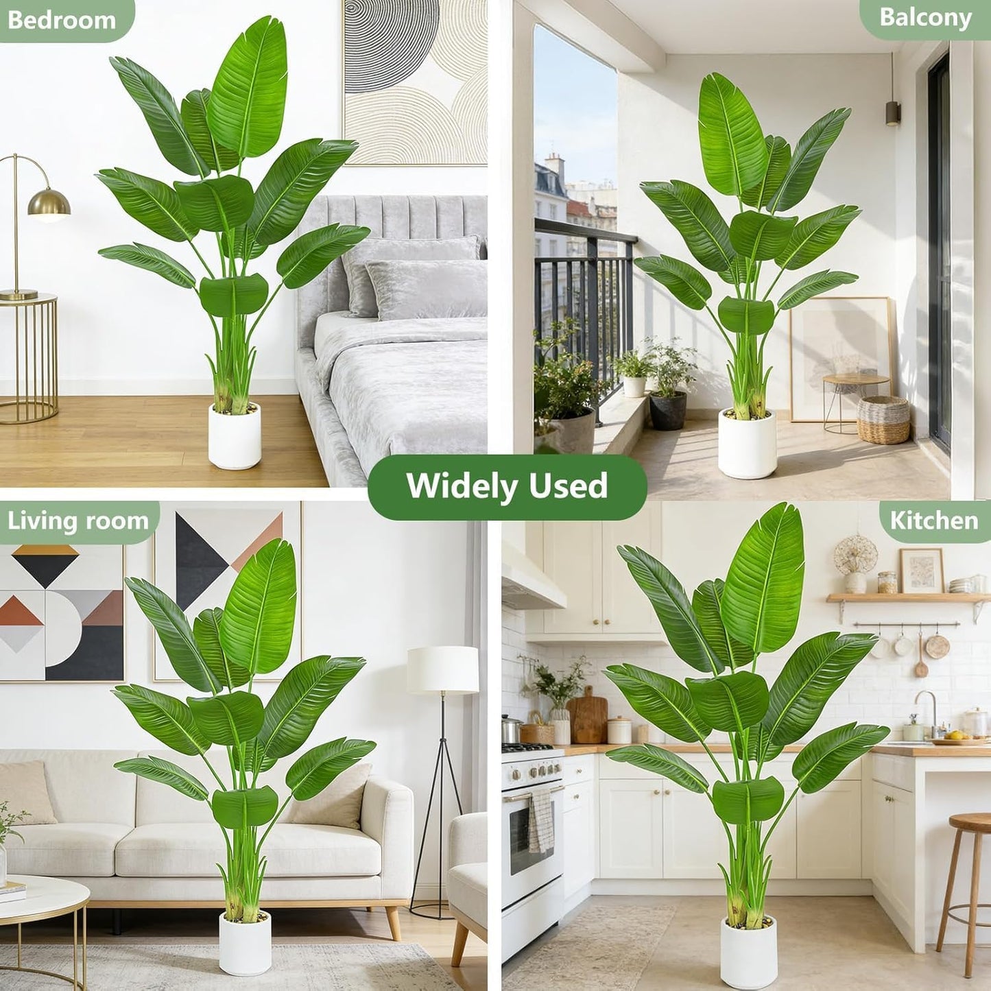 Bird of Paradise Artificial Tree, 6Ft Tall Faux Plant, Fake Banana Leaf Plant Indoor, Faux Palm Tree Faux Floor Plants Tropical Tree in Pot, Present for Friend Housewarming Decor