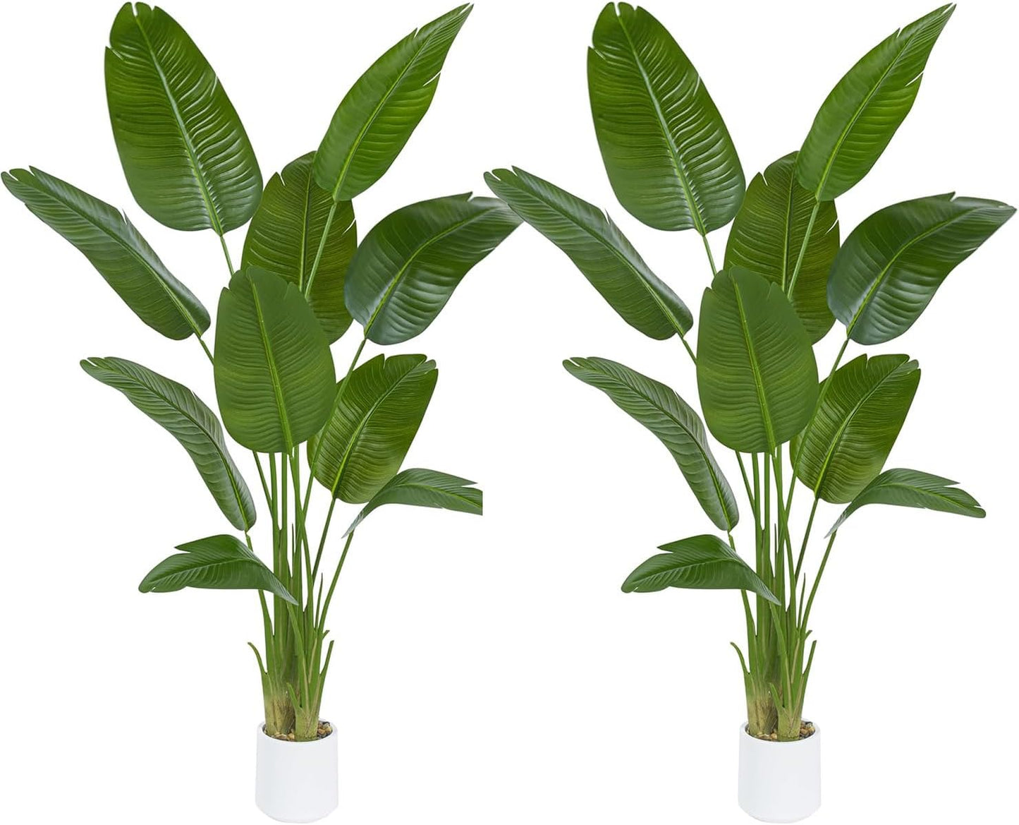 Bird of Paradise Artificial Tree, 6Ft Tall Faux Plant, Fake Banana Leaf Plant Indoor, Faux Palm Tree Faux Floor Plants Tropical Tree in Pot, Present for Friend Housewarming Decor
