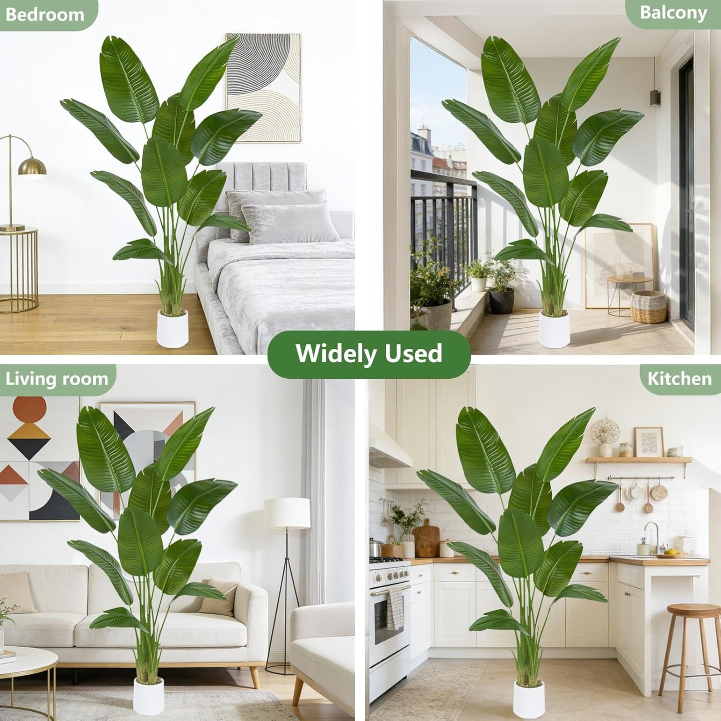Bird of Paradise Artificial Tree, 6Ft Tall Faux Plant, Fake Banana Leaf Plant Indoor, Faux Palm Tree Faux Floor Plants Tropical Tree in Pot, Present for Friend Housewarming Decor