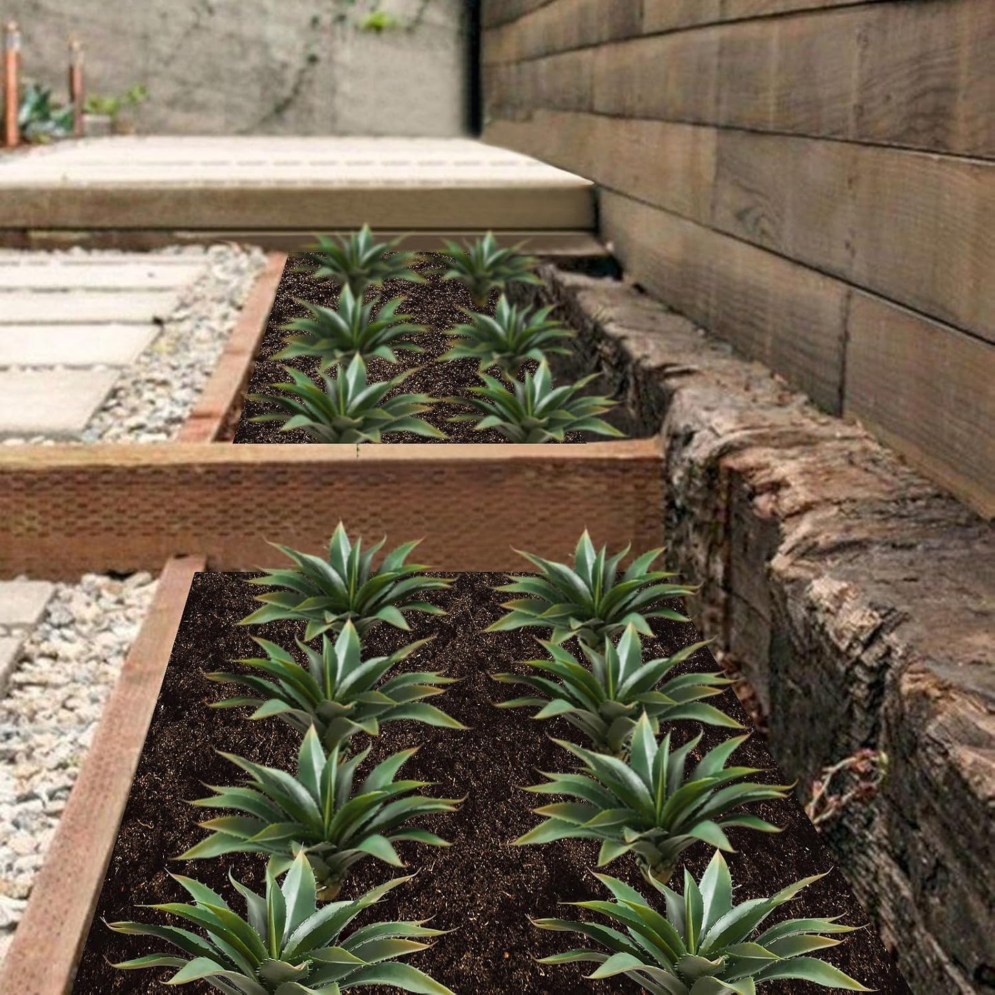 JUSTOYOU Large Artificial Succulents Aloe Plants Real Touch Fake Flowers Unpotted for Home Wedding Festival Arrangement (1, Green-Red)