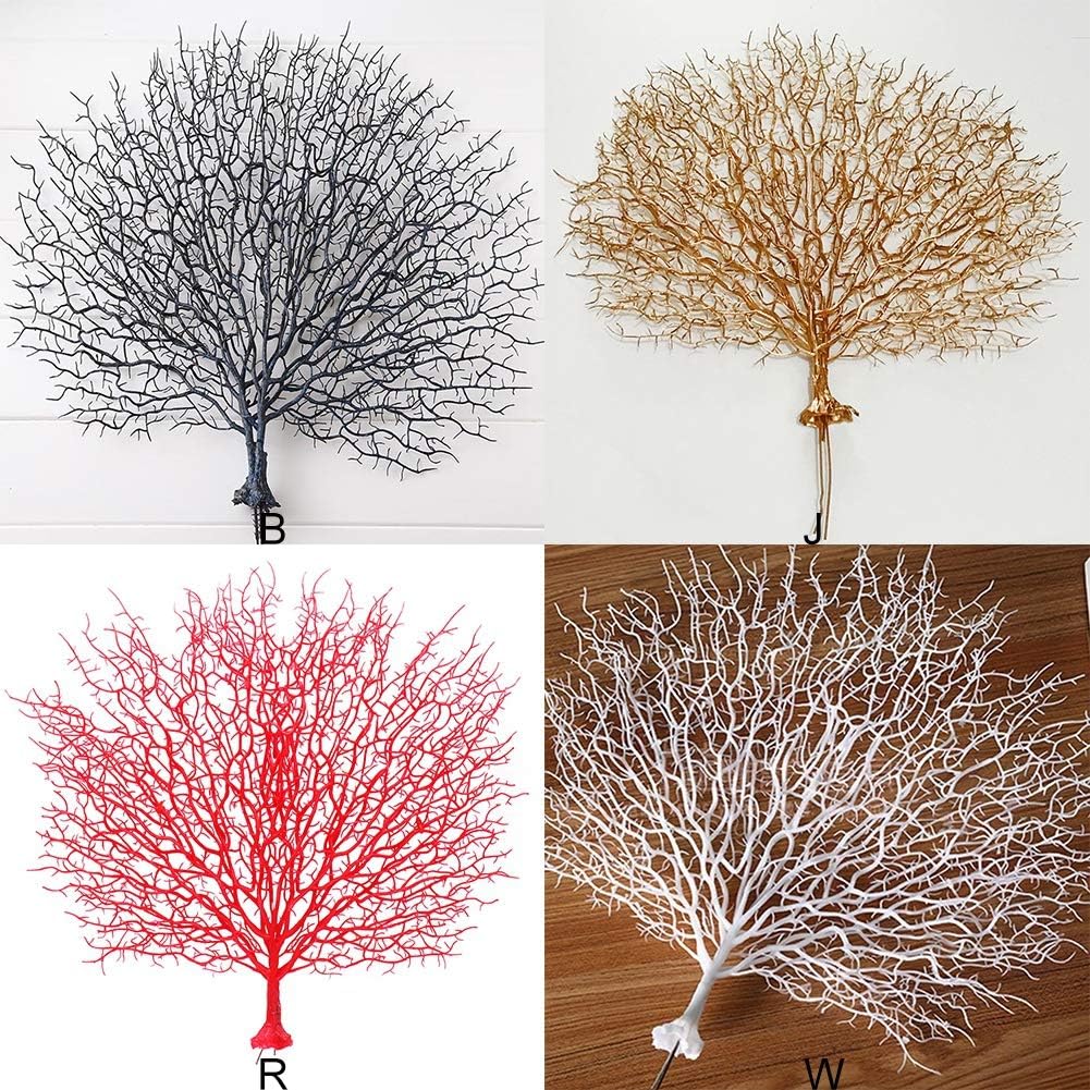Artificial Coral -Simulation Plastic Coral Branches Ornaments -Home Decoration -Crafts Peacock Fan Shape -Landscape Fish Tank Ornament
