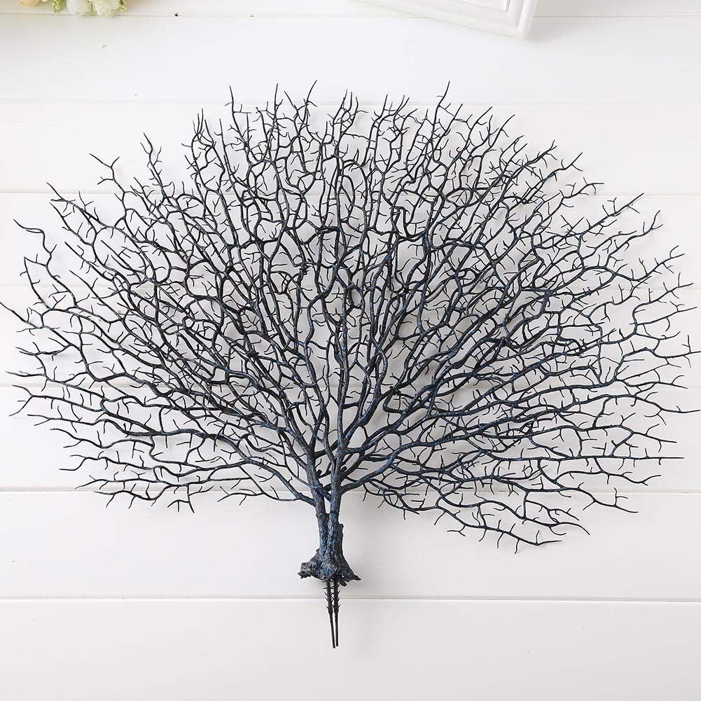 Artificial Coral -Simulation Plastic Coral Branches Ornaments -Home Decoration -Crafts Peacock Fan Shape -Landscape Fish Tank Ornament
