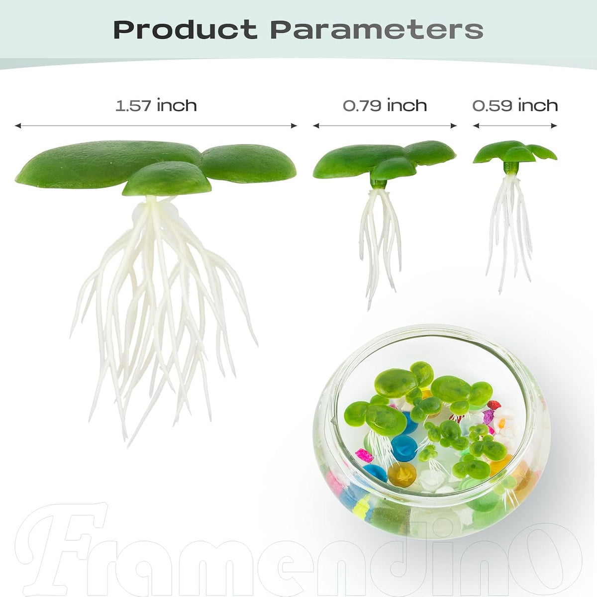 Artificial Mini Duckweed with Root Plastic Floating Fish Plants for Aquarium Tank Decor