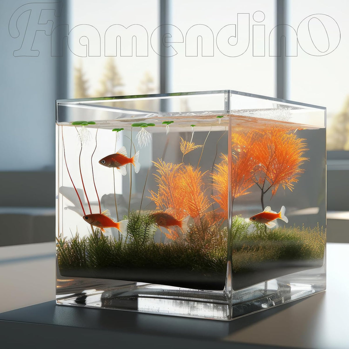 Artificial Mini Duckweed with Root Plastic Floating Fish Plants for Aquarium Tank Decor