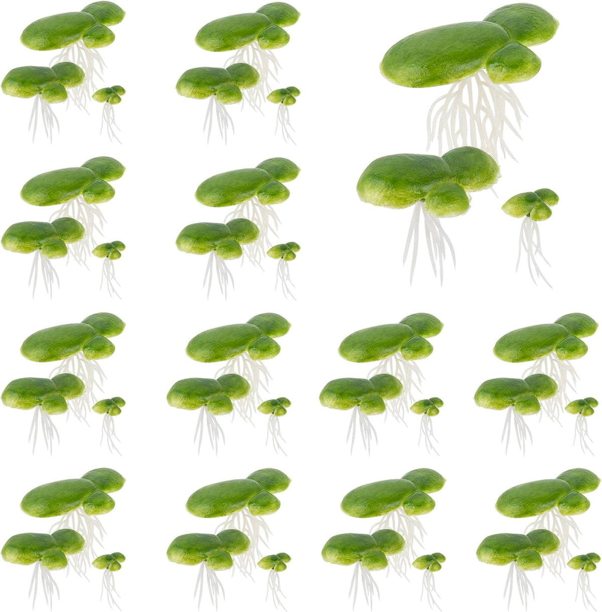 Artificial Mini Duckweed with Root Plastic Floating Fish Plants for Aquarium Tank Decor