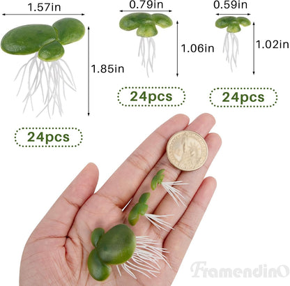 Artificial Mini Duckweed with Root Plastic Floating Fish Plants for Aquarium Tank Decor