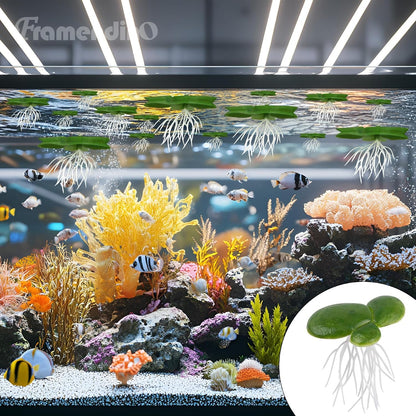Artificial Mini Duckweed with Root Plastic Floating Fish Plants for Aquarium Tank Decor