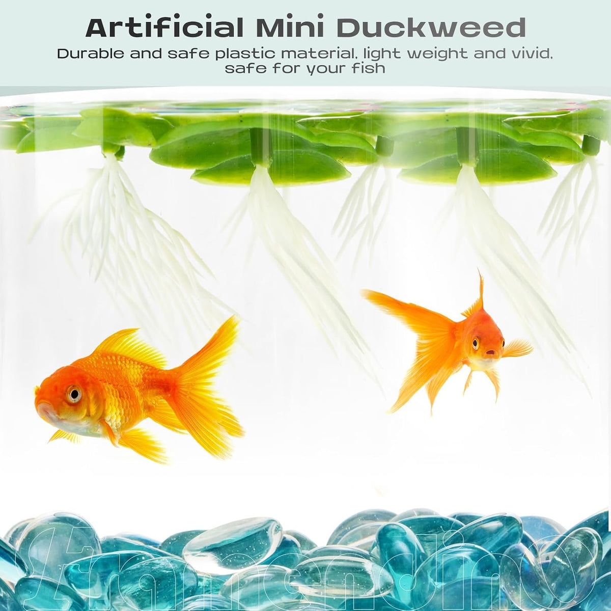 Artificial Mini Duckweed with Root Plastic Floating Fish Plants for Aquarium Tank Decor