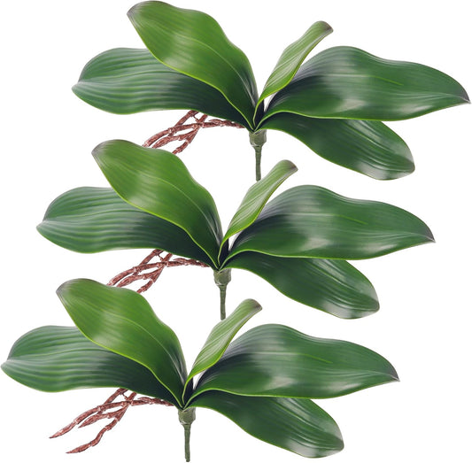 Faux Orchid Leaves Only, Greenery Stems for DIY Arrangements