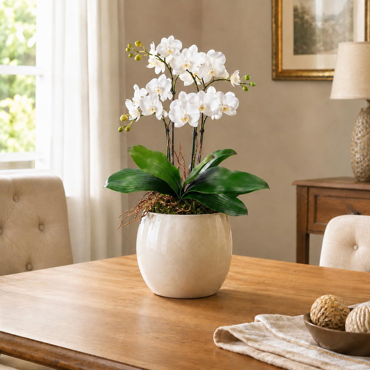 Faux Orchid Leaves Only, Greenery Stems for DIY Arrangements
