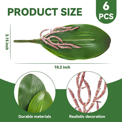 Faux Orchid Leaves Only, Greenery Stems for DIY Arrangements