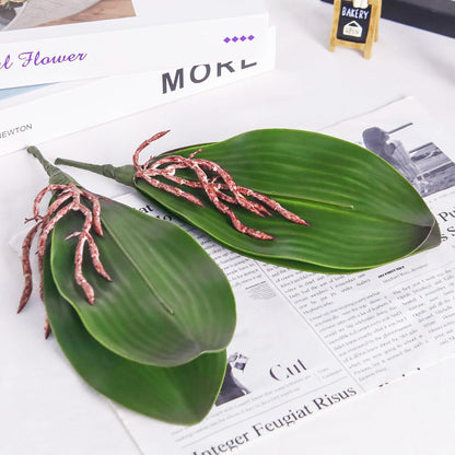 Faux Orchid Leaves Only, Greenery Stems for DIY Arrangements