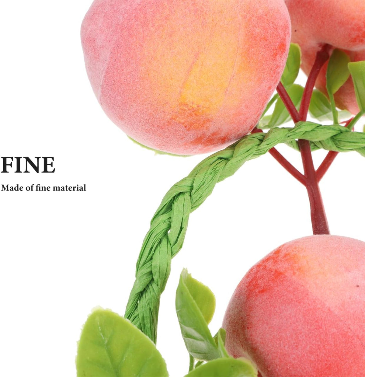 3 Pcs Artificial Peach Clusters, Realistic Fake Fruit for Home Kitchen Decor, Lifelike Faux Peaches for Photography Props, Fruit Basket Fillers & Summer Party Decoration