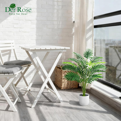 28" Fake Palm Tree, Artificial Plants Indoor in Modern White Pot | Artificial palm plants indoor bring clean, light-toned greenery to bathroom, bedroom, baclony, outdoor patio decor