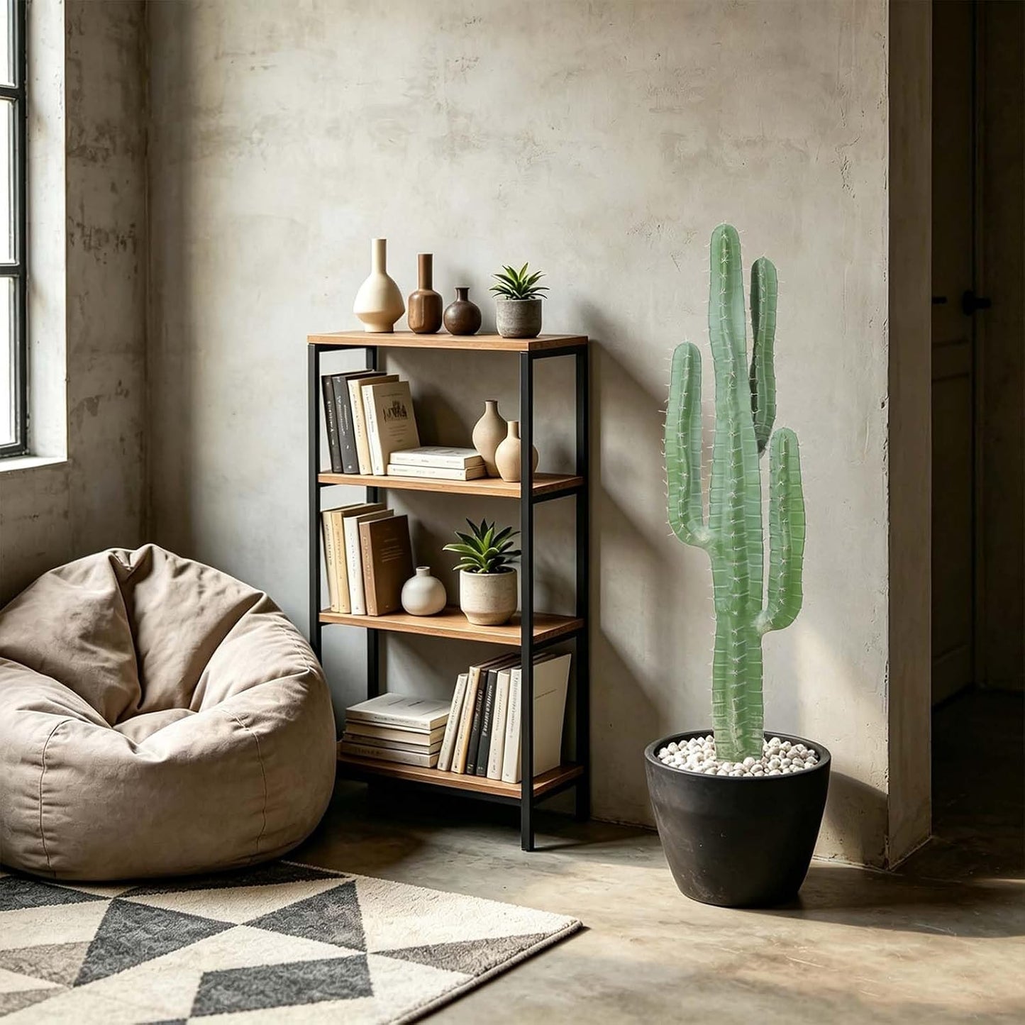 Artificial Cactus 32 INCH Tall Fake Cactus Plants Faux Cacti Saguaro with Planter for Indoor Outdoor Home Office Shop Garden Decoration