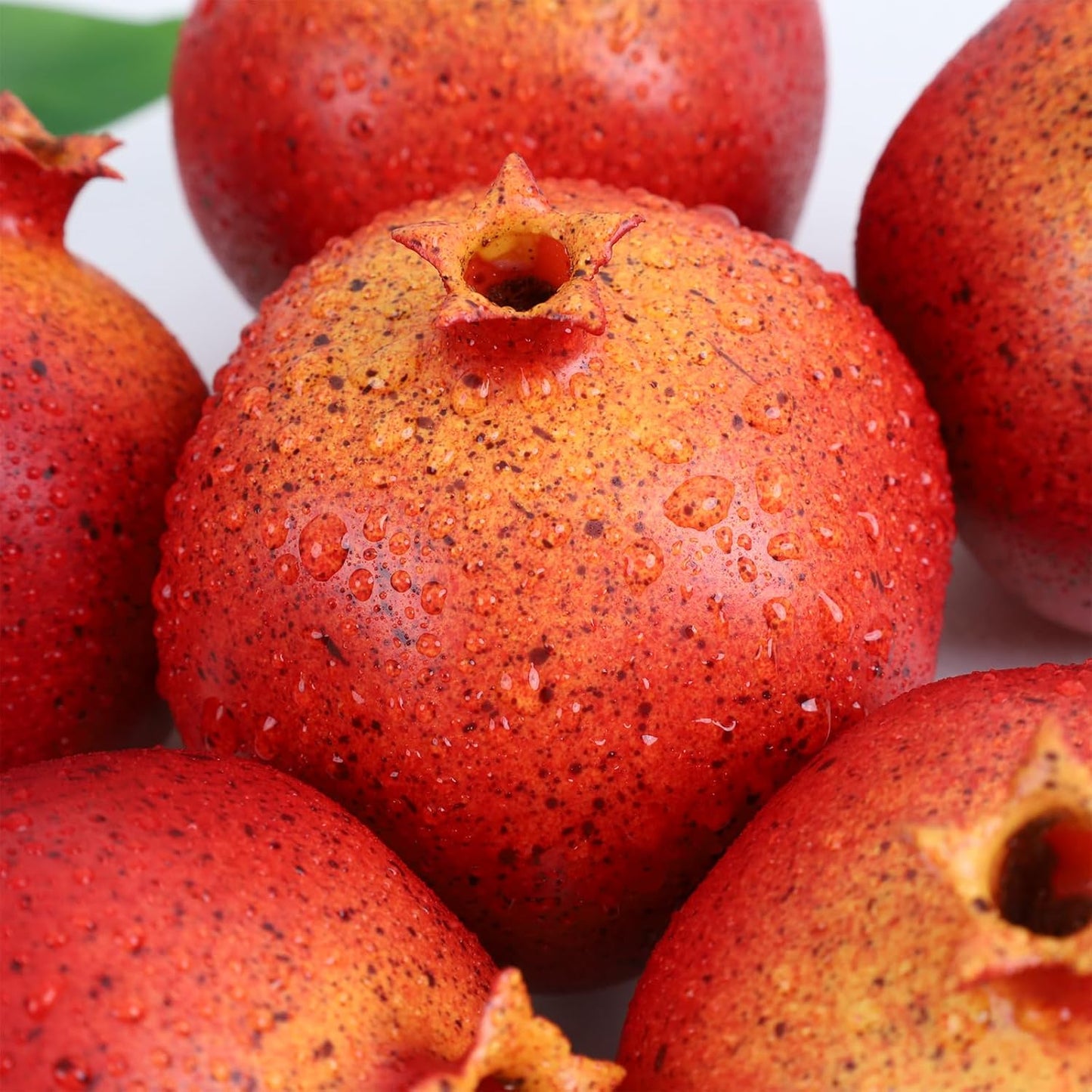 6pcs Artificial Pomegranate Decor, Realistic Plastic Fake Fruit | faux pomegranate fruit bowl decor, lifelike pomegranate home display, christmas fruit table centerpiece, photography prop