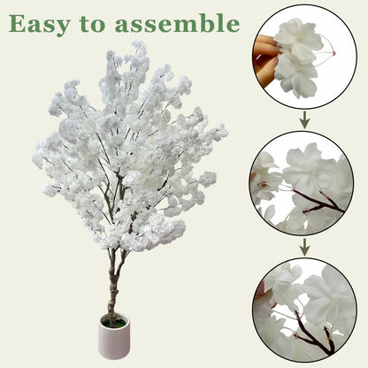 Artificial Bougainvillea Tree 5.6ft, 2 Pack Fake Bougainvillea Plant Potted Faux Tropical Tree for Home Indoor Outdoor Decor, Office, Patio, or Living Room Decoration