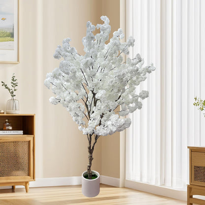 Artificial Bougainvillea Tree 5.6ft, 2 Pack Fake Bougainvillea Plant Potted Faux Tropical Tree for Home Indoor Outdoor Decor, Office, Patio, or Living Room Decoration
