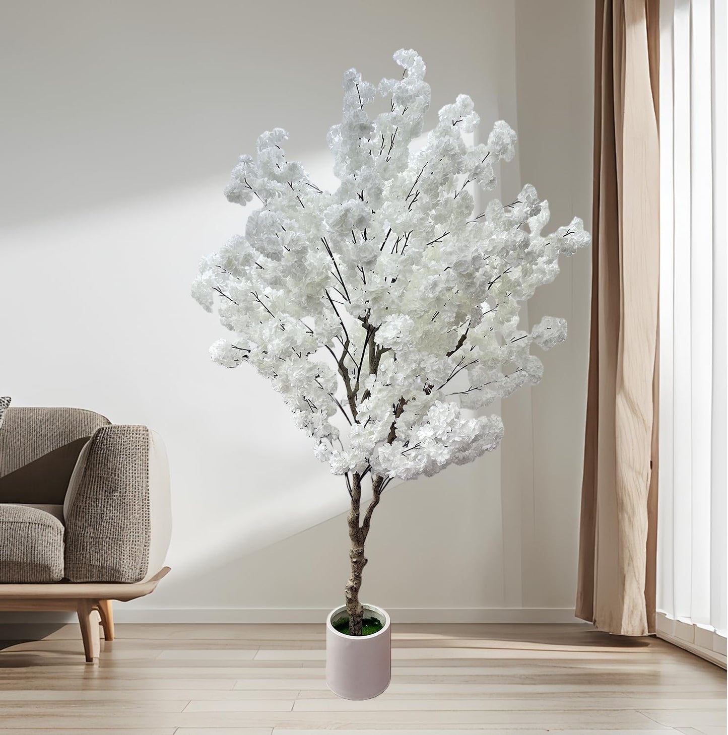 Artificial Bougainvillea Tree 5.6ft, 2 Pack Fake Bougainvillea Plant Potted Faux Tropical Tree for Home Indoor Outdoor Decor, Office, Patio, or Living Room Decoration