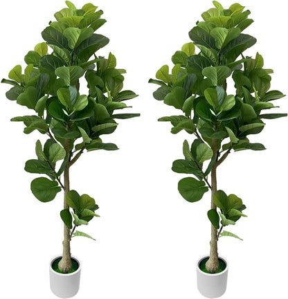 Artificial Bougainvillea Tree 5.6ft, 2 Pack Fake Bougainvillea Plant Potted Faux Tropical Tree for Home Indoor Outdoor Decor, Office, Patio, or Living Room Decoration