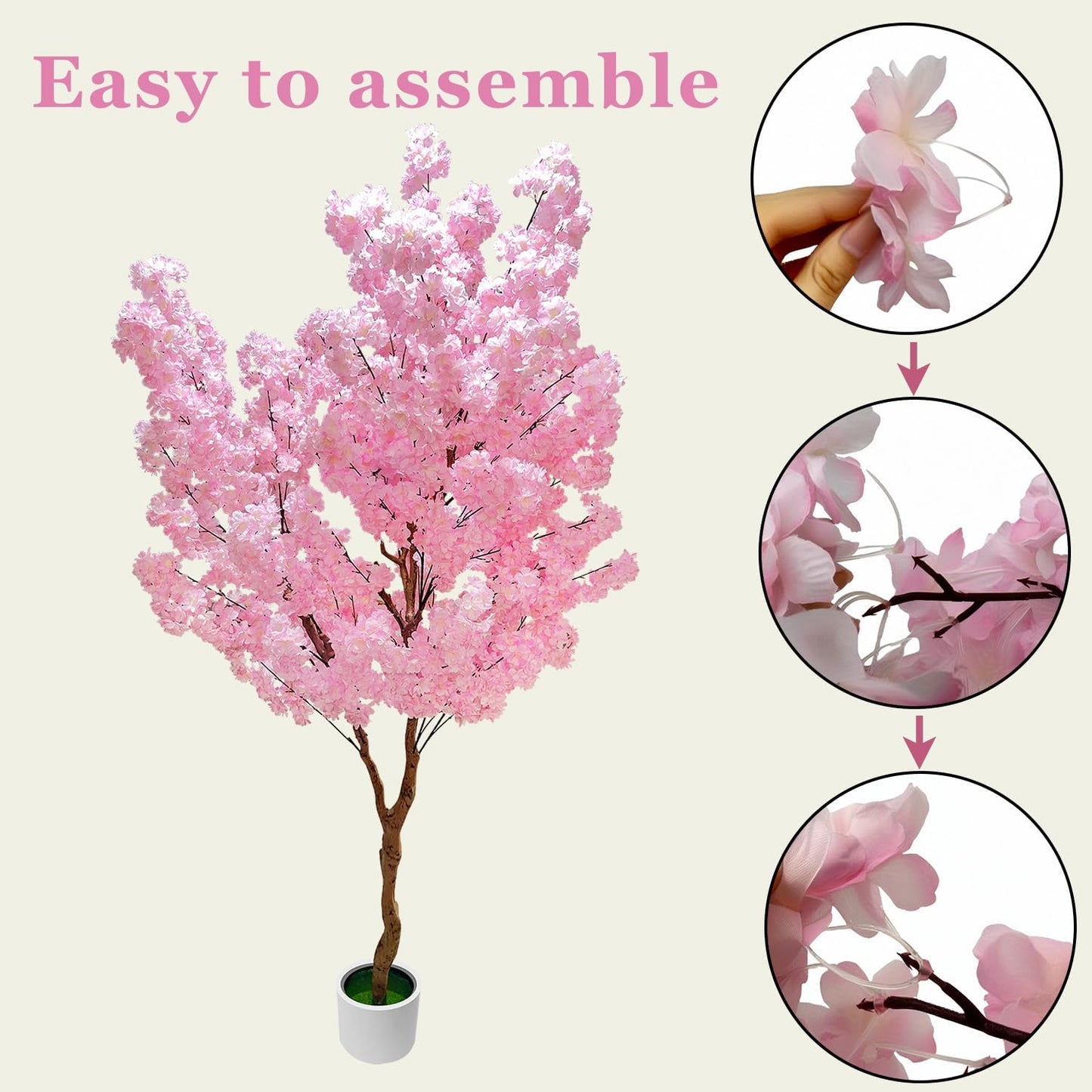 Artificial Bougainvillea Tree 5.6ft, 2 Pack Fake Bougainvillea Plant Potted Faux Tropical Tree for Home Indoor Outdoor Decor, Office, Patio, or Living Room Decoration
