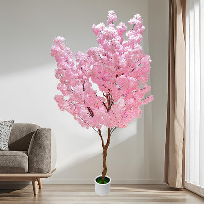 Artificial Bougainvillea Tree 5.6ft, 2 Pack Fake Bougainvillea Plant Potted Faux Tropical Tree for Home Indoor Outdoor Decor, Office, Patio, or Living Room Decoration