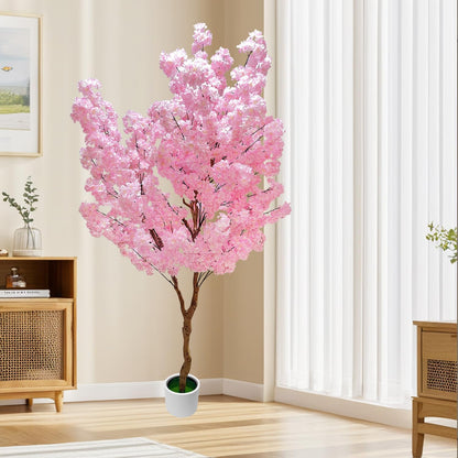 Artificial Bougainvillea Tree 5.6ft, 2 Pack Fake Bougainvillea Plant Potted Faux Tropical Tree for Home Indoor Outdoor Decor, Office, Patio, or Living Room Decoration