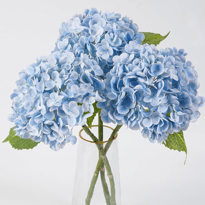 3 Pcs Green Hydrangea Artificial Flowers Realistic Real Touch Latex Flower | Faux Hydrangeas Decor for Wedding Table Centerpieces Home Party Outdoor Arrangements Vase