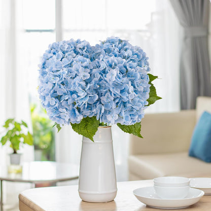 3 Pcs Green Hydrangea Artificial Flowers Realistic Real Touch Latex Flower | Faux Hydrangeas Decor for Wedding Table Centerpieces Home Party Outdoor Arrangements Vase