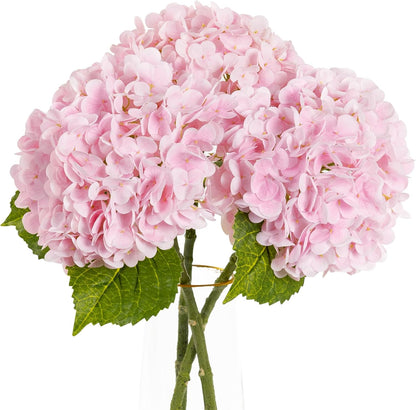 3 Pcs Green Hydrangea Artificial Flowers Realistic Real Touch Latex Flower | Faux Hydrangeas Decor for Wedding Table Centerpieces Home Party Outdoor Arrangements Vase