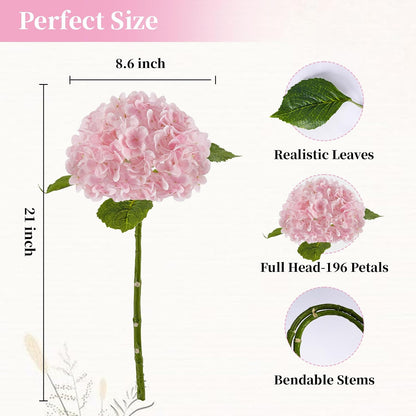 3 Pcs Green Hydrangea Artificial Flowers Realistic Real Touch Latex Flower | Faux Hydrangeas Decor for Wedding Table Centerpieces Home Party Outdoor Arrangements Vase