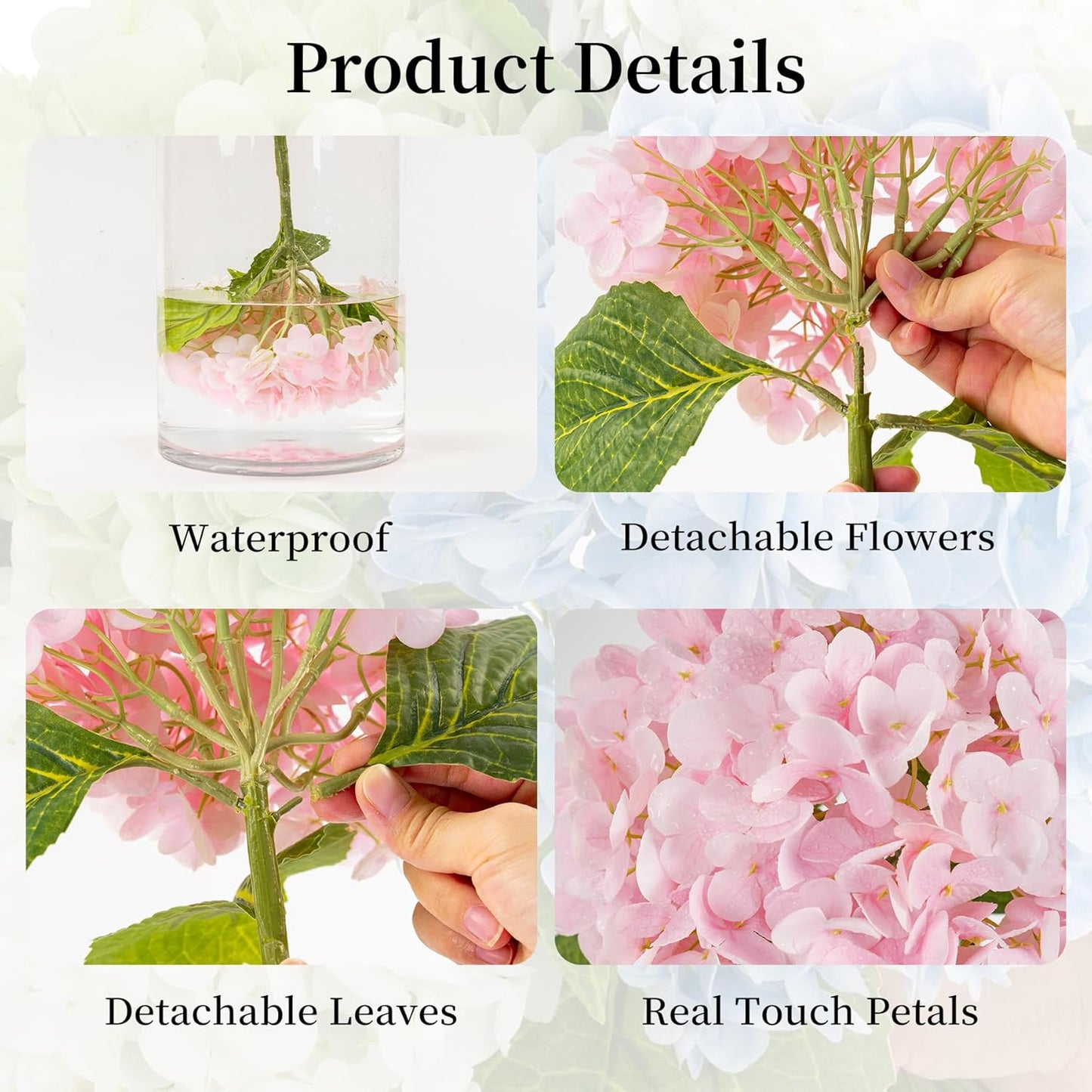 3 Pcs Green Hydrangea Artificial Flowers Realistic Real Touch Latex Flower | Faux Hydrangeas Decor for Wedding Table Centerpieces Home Party Outdoor Arrangements Vase