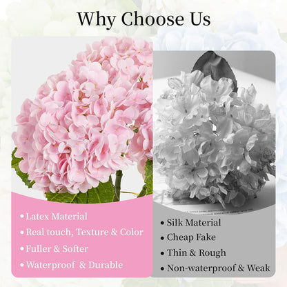 3 Pcs Green Hydrangea Artificial Flowers Realistic Real Touch Latex Flower | Faux Hydrangeas Decor for Wedding Table Centerpieces Home Party Outdoor Arrangements Vase