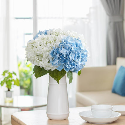 3 Pcs Green Hydrangea Artificial Flowers Realistic Real Touch Latex Flower | Faux Hydrangeas Decor for Wedding Table Centerpieces Home Party Outdoor Arrangements Vase