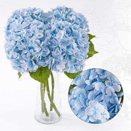 3 Pcs Green Hydrangea Artificial Flowers Realistic Real Touch Latex Flower | Faux Hydrangeas Decor for Wedding Table Centerpieces Home Party Outdoor Arrangements Vase
