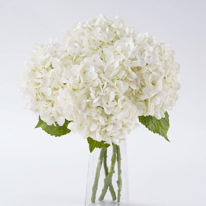 3 Pcs Green Hydrangea Artificial Flowers Realistic Real Touch Latex Flower | Faux Hydrangeas Decor for Wedding Table Centerpieces Home Party Outdoor Arrangements Vase