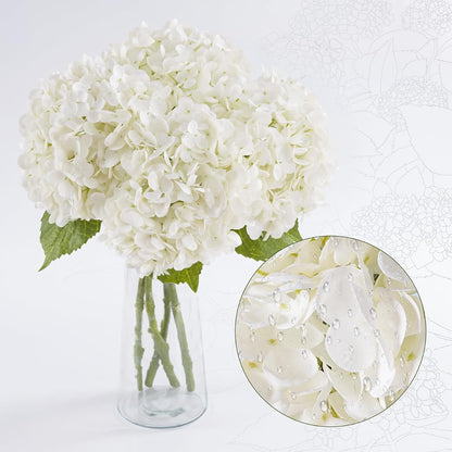 3 Pcs Green Hydrangea Artificial Flowers Realistic Real Touch Latex Flower | Faux Hydrangeas Decor for Wedding Table Centerpieces Home Party Outdoor Arrangements Vase
