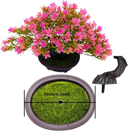 Artificial Plants & Greenery Fake Plants Plastic Artificial Bonsai Tree, Red Bonsai Tree Faux Juniper for Home Bedroom Living Room Office Desk Bookshelf Farmhouse Decor Zen Garden Decorations