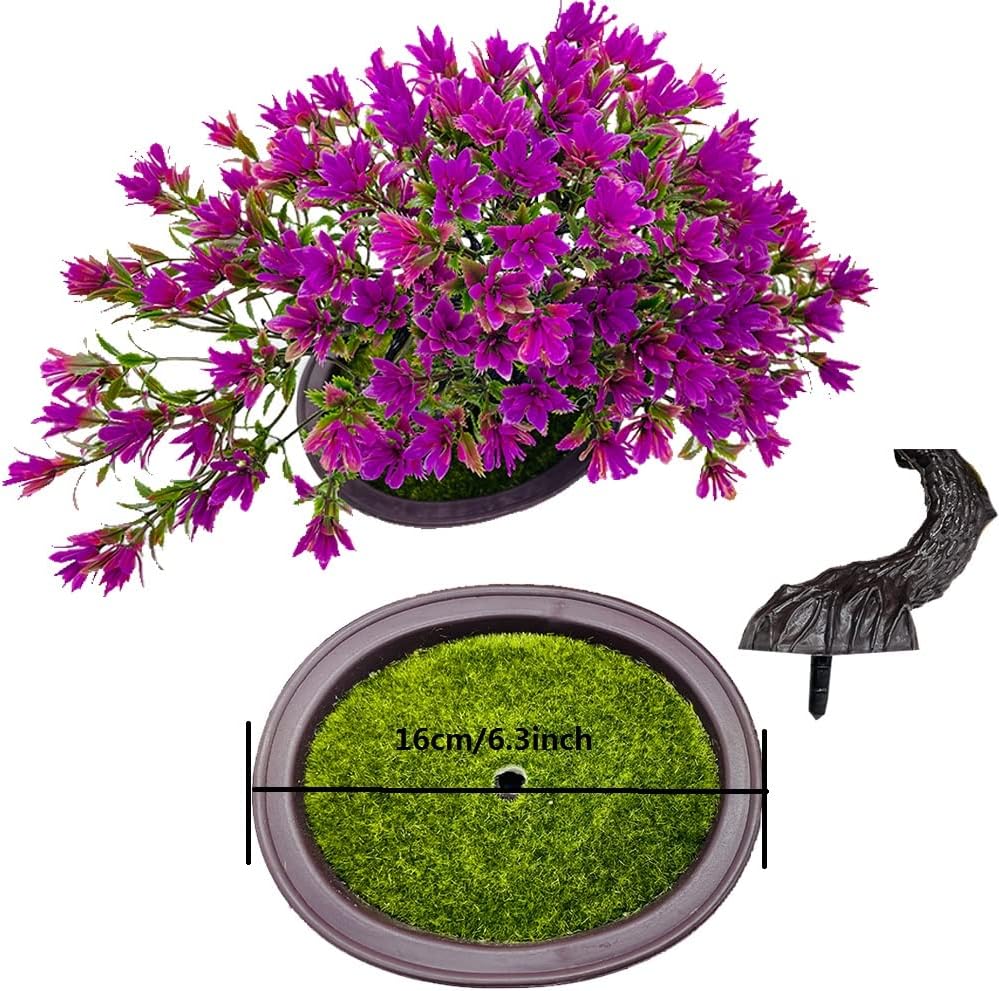 Artificial Plants & Greenery Fake Plants Plastic Artificial Bonsai Tree, Red Bonsai Tree Faux Juniper for Home Bedroom Living Room Office Desk Bookshelf Farmhouse Decor Zen Garden Decorations