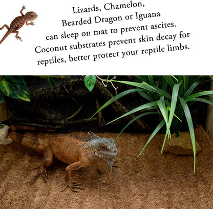 Reptile Carpet Natural Coconut Fiber, 36" x 18" Tortoise Carpet Mat for Pet Terrarium Liner, Reptile Bedding Supplies for Lizard, Snake, Chameleon, Turtle, Bearded Dragon