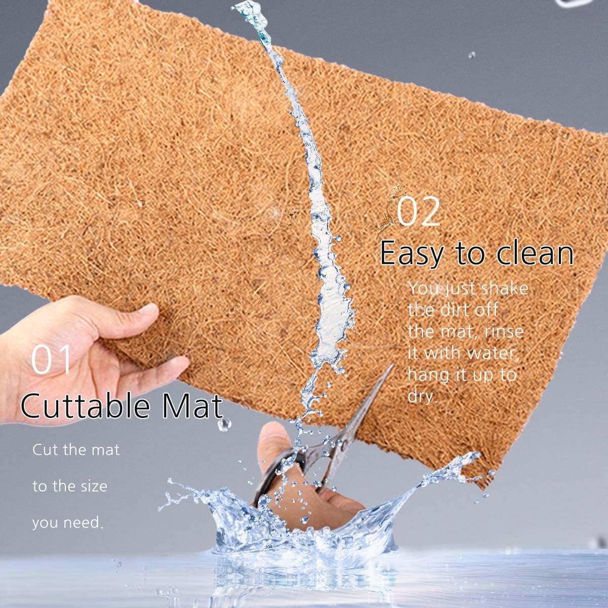 Reptile Carpet Natural Coconut Fiber, 36" x 18" Tortoise Carpet Mat for Pet Terrarium Liner, Reptile Bedding Supplies for Lizard, Snake, Chameleon, Turtle, Bearded Dragon