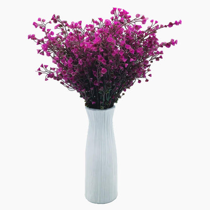 Artificial Shrubs Bushes, Plastic Wheat Grass Green Leaves Fake Plants for Indoor Outdoor Home Garden Verandah Kitchen Office Wedding Arrangements Christmas Decoration 8 Pack