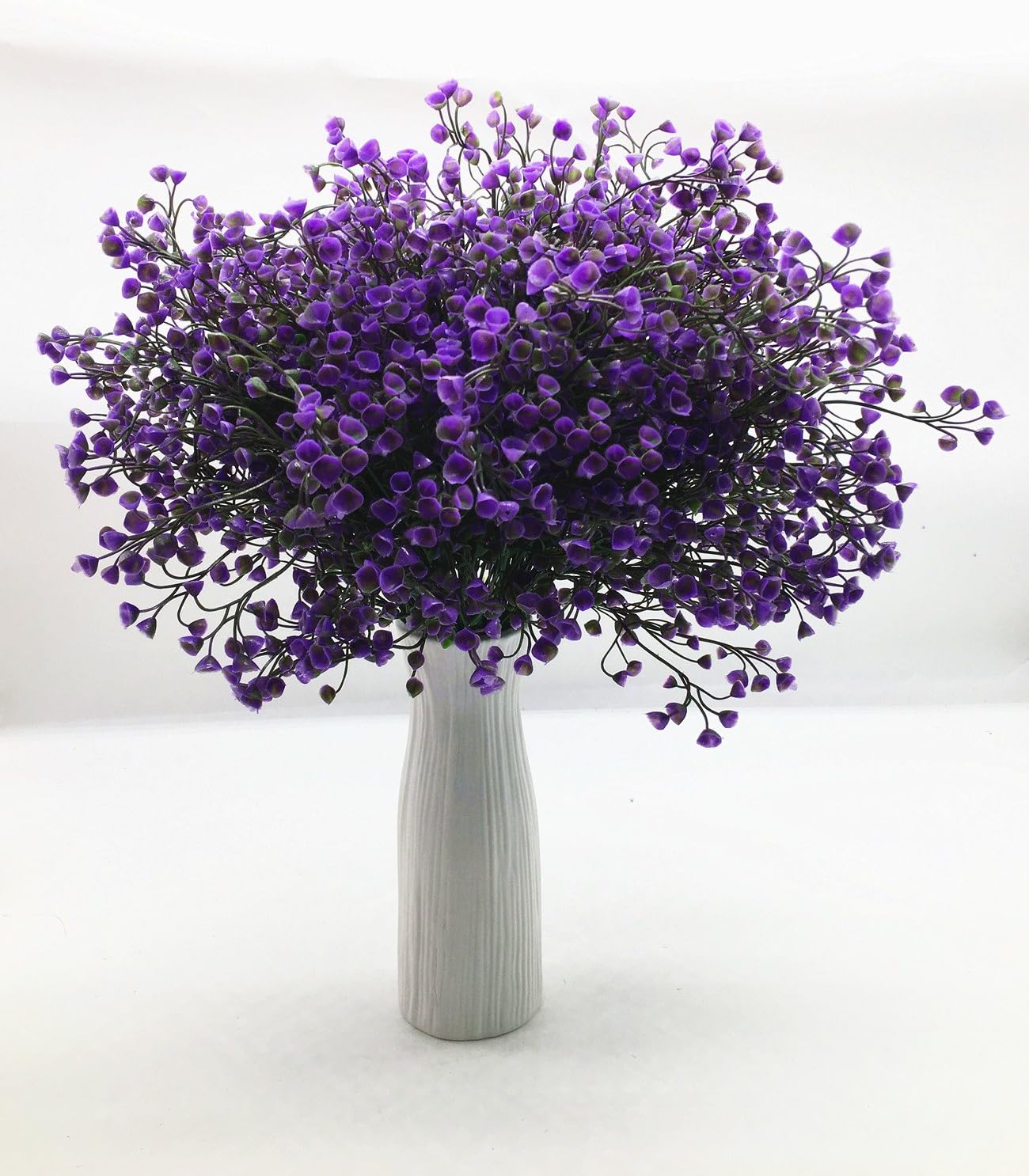Artificial Shrubs Bushes, Plastic Wheat Grass Green Leaves Fake Plants for Indoor Outdoor Home Garden Verandah Kitchen Office Wedding Arrangements Christmas Decoration 8 Pack
