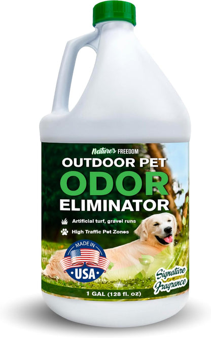 Concentrated Enzymes Outdoor Odor Eliminator, Turf and Yard Cleaner for Pet Urine, Deodorizer for Dog & Cat Waste & Smells, Makes 5 to 64 Gallons, Use on Grass, Patios, Kennels