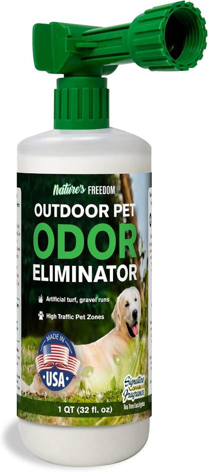 Concentrated Enzymes Outdoor Odor Eliminator, Turf and Yard Cleaner for Pet Urine, Deodorizer for Dog & Cat Waste & Smells, Makes 5 to 64 Gallons, Use on Grass, Patios, Kennels